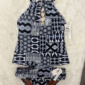 Rod Beattie Island Time High Neck Underwire Tankini Top and Banded Bottom Size 6